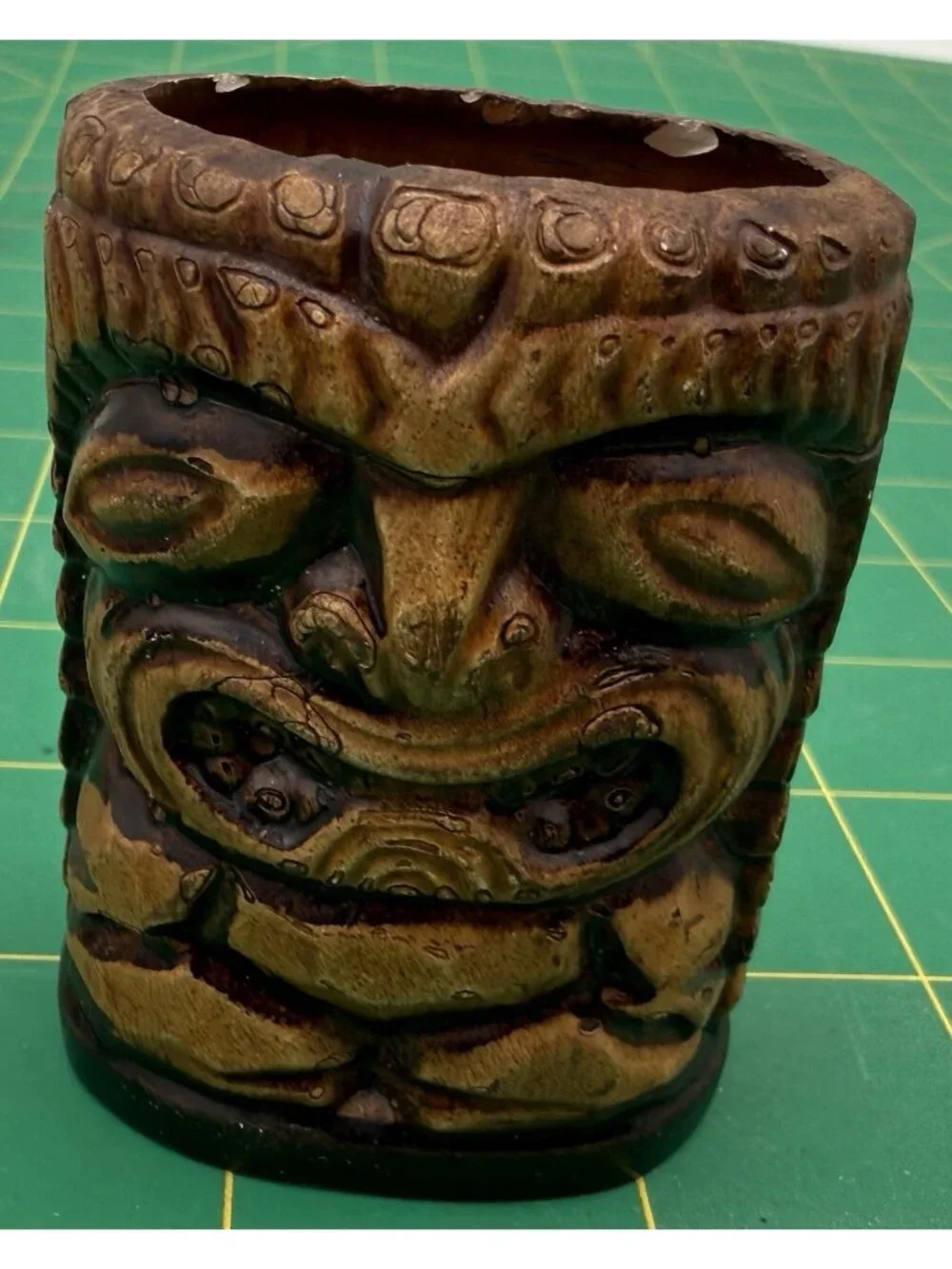 Vintage Hawaiian Tiki Tooth Pick Holder Ceramic Florida Souvenir READ